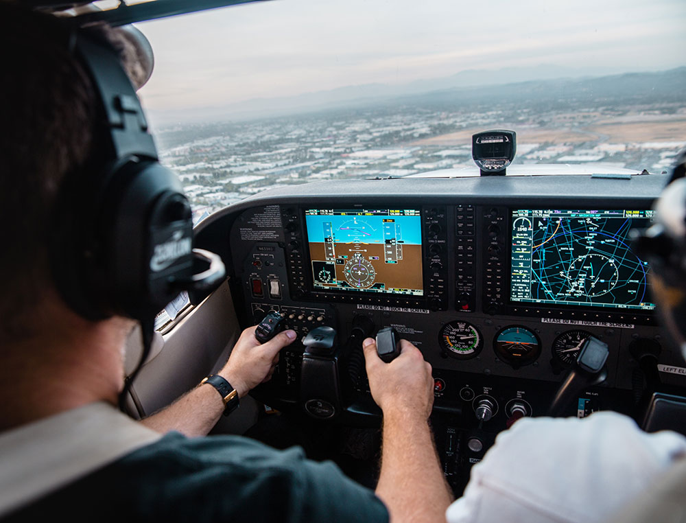 A pilot using a COTS flight display in a small personal aircraft